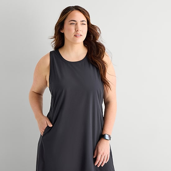 Stylus Easy Tank Womens Plus Crew Neck Sleeveless Maxi Dress