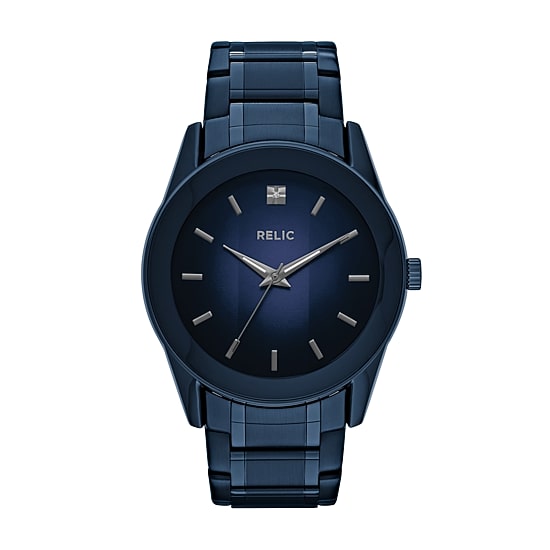 Relic By Fossil Mens Blue Stainless Steel Bracelet Watch Zr77281