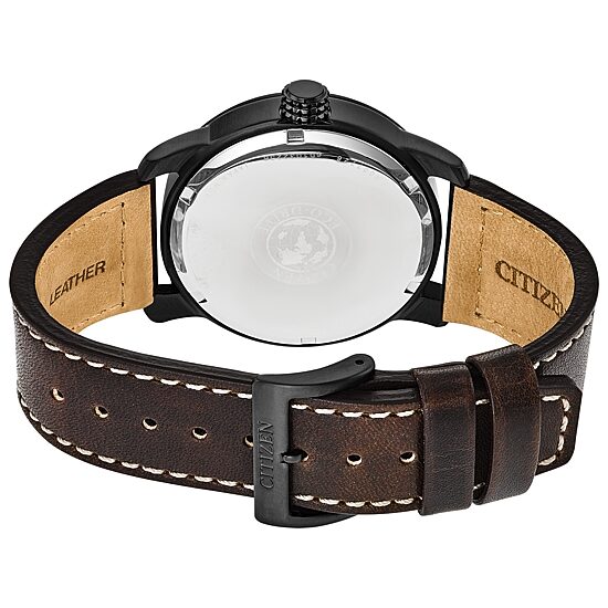 Citizen Chandler Mens Brown Leather Strap Watch Bm8478-01l