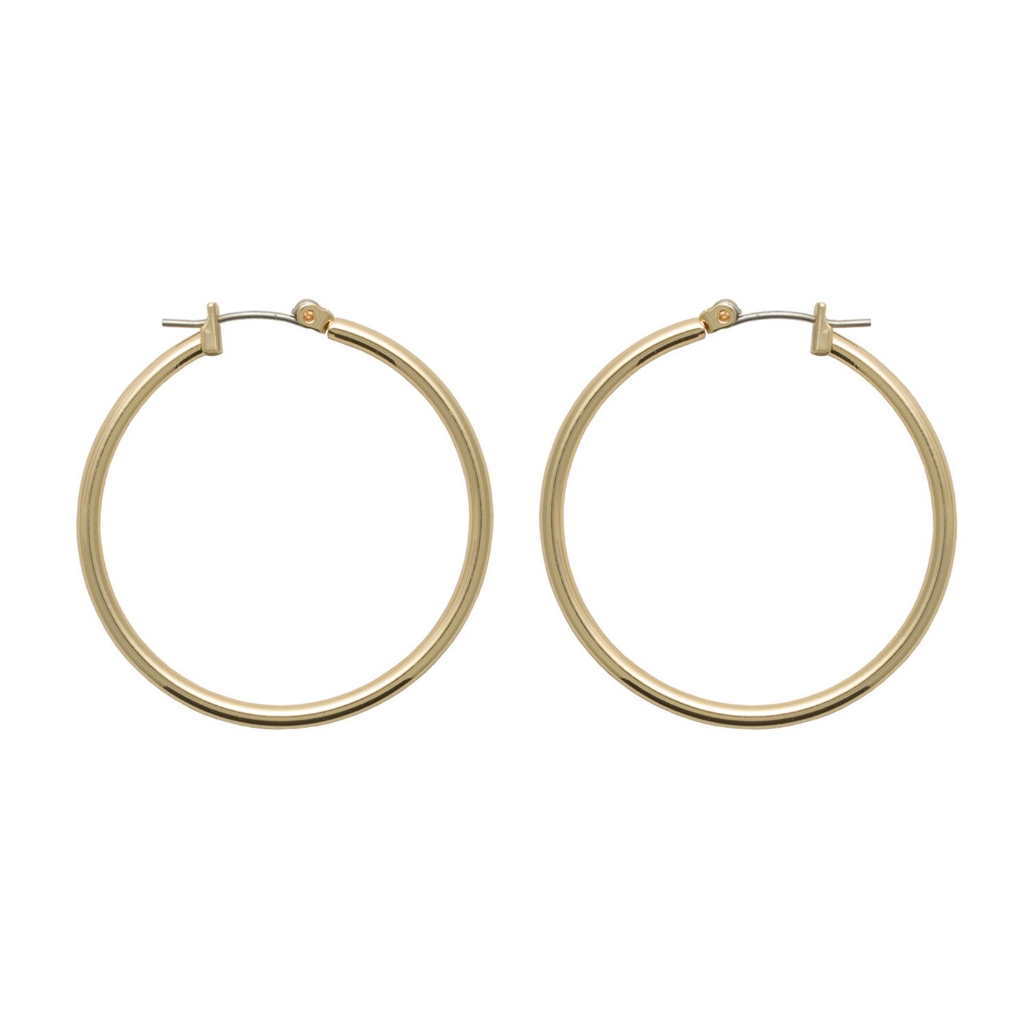 Bold Elements Thin Womens 35mm Hoop Earrings