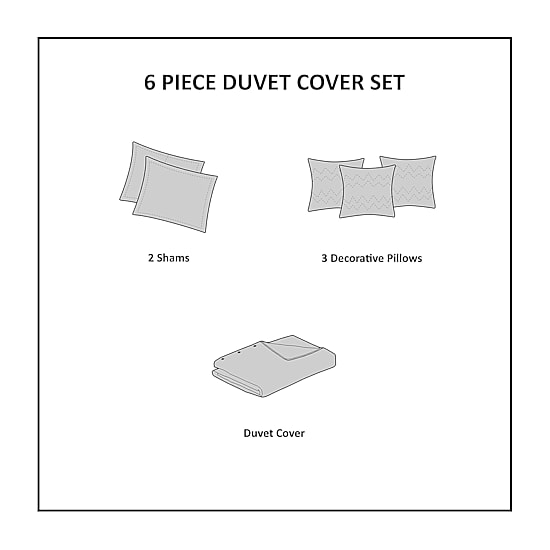 Madison Park Marcella Contemporary 6-pc. Duvet Cover Set