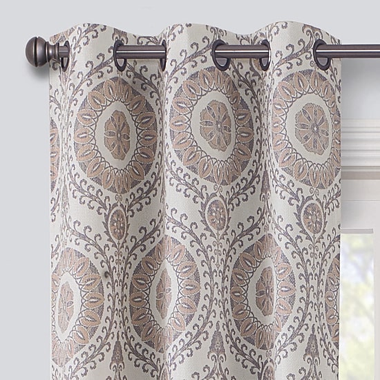 Regal Home Surfaces Medallion Grommet Top Light-Filtering Single Curtain Panel