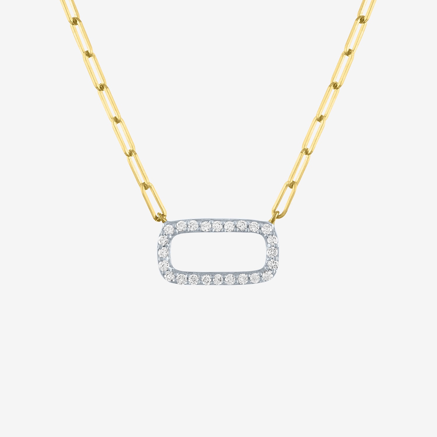 Diamond Addiction Womens 1/8 CT. T.W. Natural White 10K Gold Paperclip 18 Inch Pendant Necklace