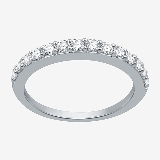 Classic Collection Womens 2MM 1/2 CT. T.W. Natural White Diamond 10K Gold Wedding Band