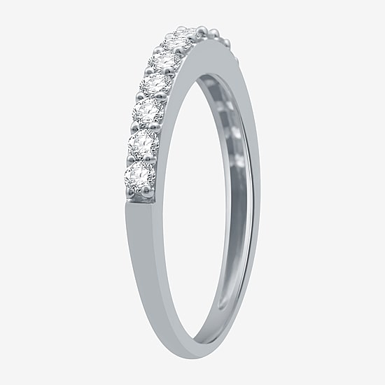 Classic Collection Womens 2MM 1/2 CT. T.W. Natural White Diamond 10K Gold Wedding Band