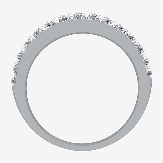 Classic Collection Womens 2MM 1/2 CT. T.W. Natural White Diamond 10K Gold Wedding Band