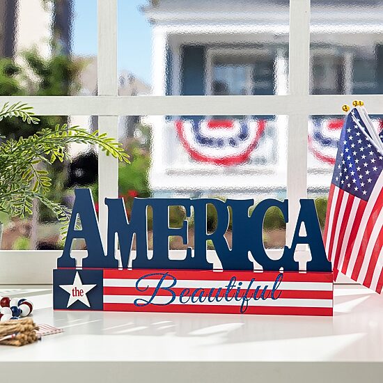 Glitzhome Wooden Sign Tabletop Decor