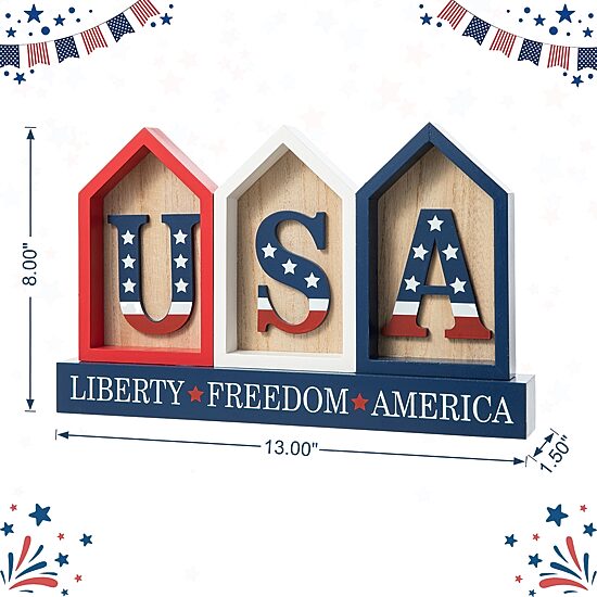 Glitzhome Wooden House Sign Tabletop Decor