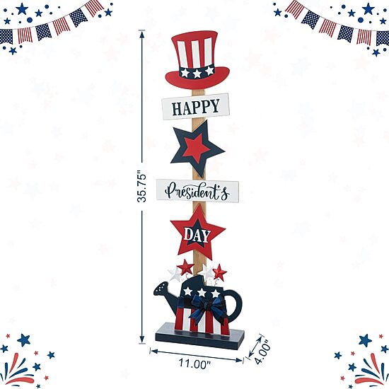 Glitzhome Wooden Top Hat Porch Sign