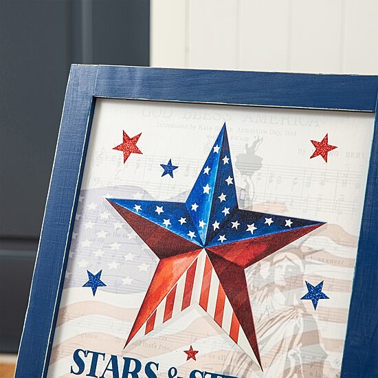 Glitzhome Americana Wooden Easel Porch Sign