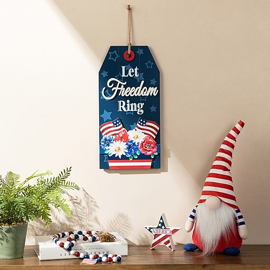 Glitzhome Wooden Word Door Hanger Wall Sign