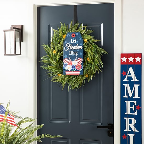 Glitzhome Wooden Word Door Hanger Wall Sign
