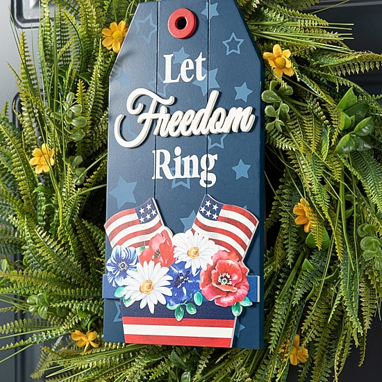 Glitzhome Wooden Word Door Hanger Wall Sign