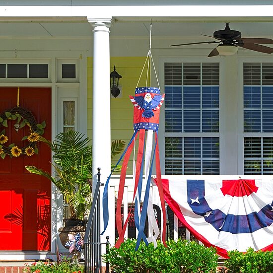 Glitzhome Eagle Windsocks 4th of July Yard Art