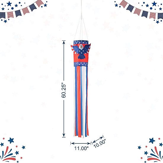 Glitzhome Eagle Windsocks 4th of July Yard Art