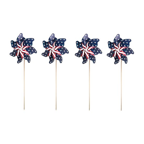 Glitzhome Patriotic Windmills 4th of July Yard Art