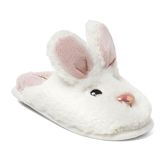 Dearfoams Bunny Novelty Scuff Womens Memory Foam Slip-On Slippers