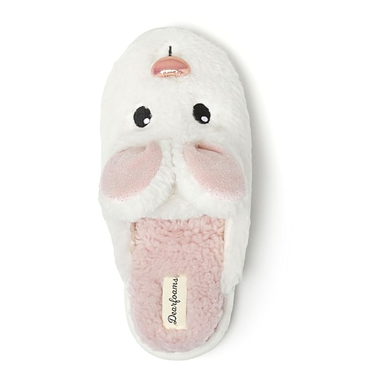 Dearfoams Bunny Novelty Scuff Womens Memory Foam Slip-On Slippers