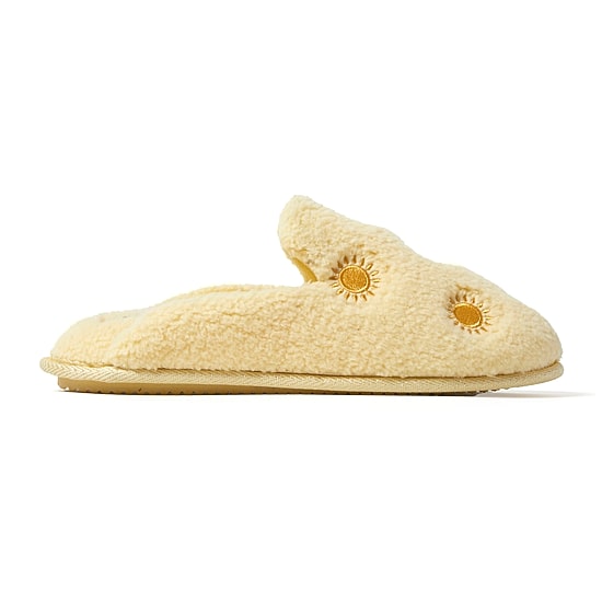 Dearfoams Teddy Tab Scuff Womens Memory Foam Slip-On Slippers