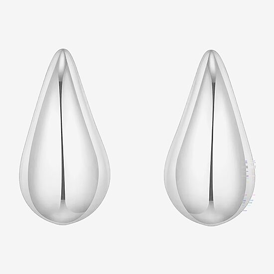 Silver Reflections Womens 22.5mm Hoop Earrings