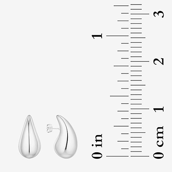Silver Reflections Womens 22.5mm Hoop Earrings