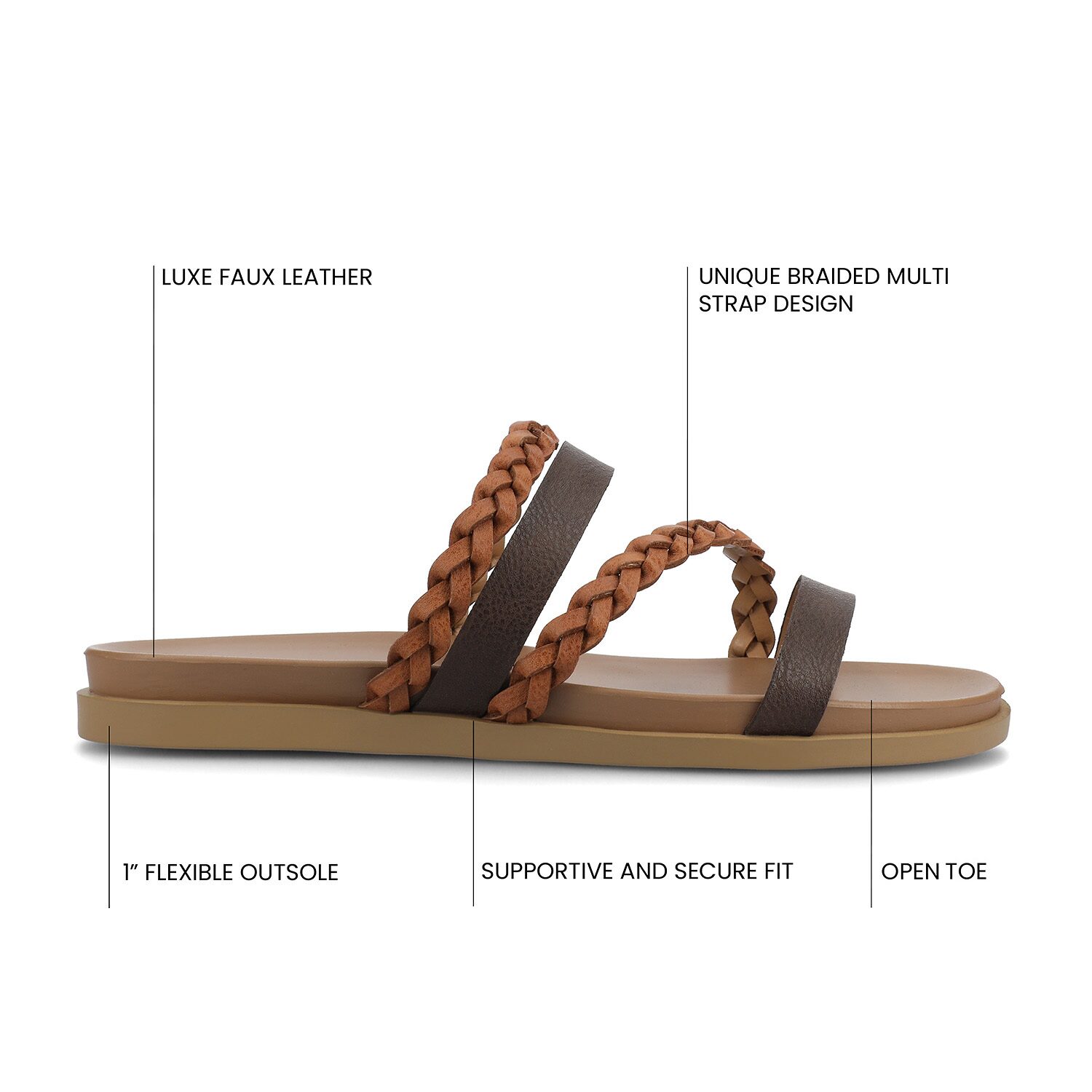 Journee Collection Womens Colette Flat Sandals