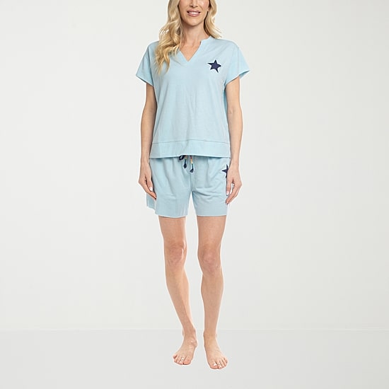 Ocean Pacific Womens Short Sleeve 2-pc. Pajama Set