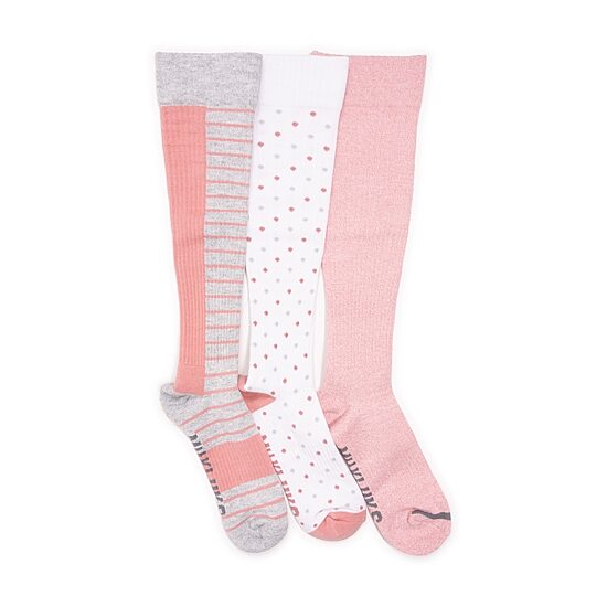 Muk Luks Compression Womens 3 Pair Knee High Socks