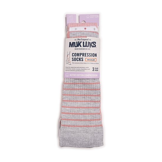 Muk Luks Compression Womens 3 Pair Knee High Socks
