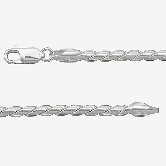 Made in Italy Mens Sterling Silver 8 1/2 Inch Solid Link Chain Bracelet