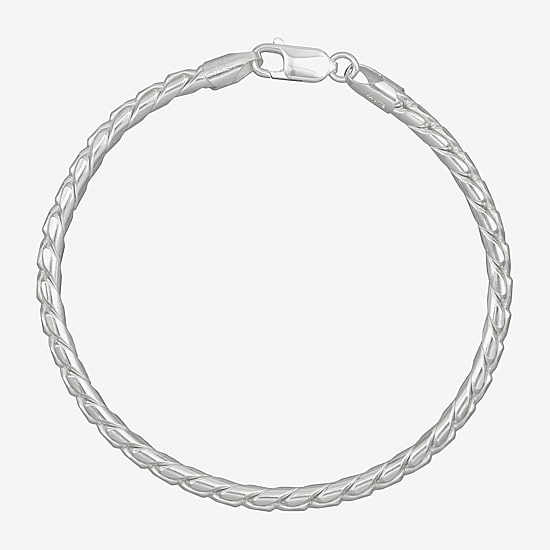Made in Italy Mens Sterling Silver 8 1/2 Inch Solid Link Chain Bracelet