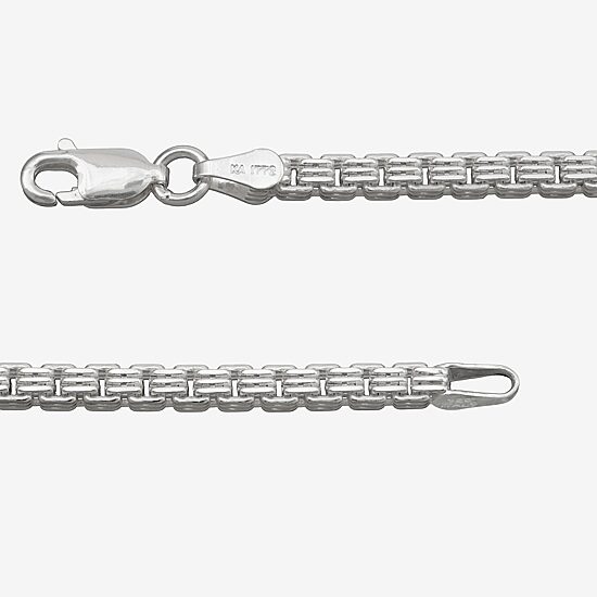 Made in Italy Mens Sterling Silver 8 1/2 Inch Solid Box Chain Bracelet