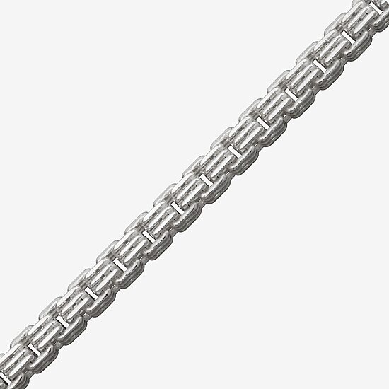 Made in Italy Mens Sterling Silver 8 1/2 Inch Solid Box Chain Bracelet