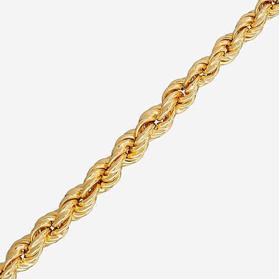 Made in Italy Womens 24K Gold Over Silver 18 Inch Rope Chain Necklace