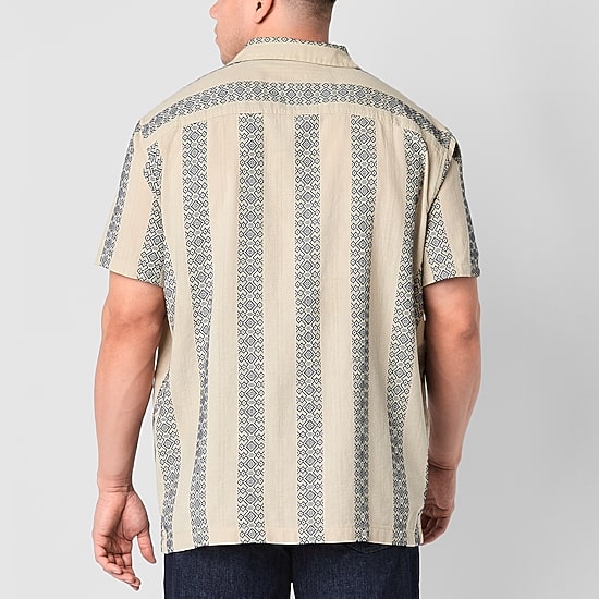 mutual weave Standard Mens Short Sleeve Classic Fit Big and Tall Button-Down Shirt