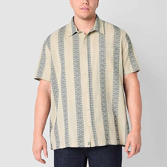 mutual weave Standard Mens Short Sleeve Classic Fit Big and Tall Button-Down Shirt