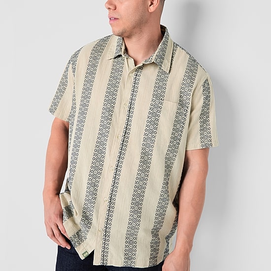mutual weave Standard Mens Short Sleeve Classic Fit Big and Tall Button-Down Shirt