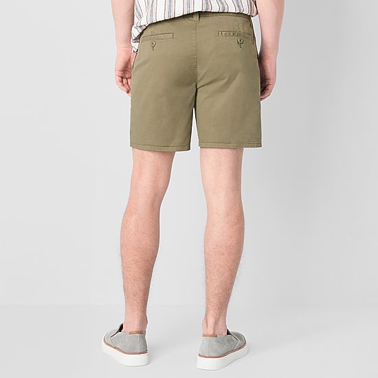 mutual weave Mens 7" Stretch Fabric Drawstring Waist Chino Short