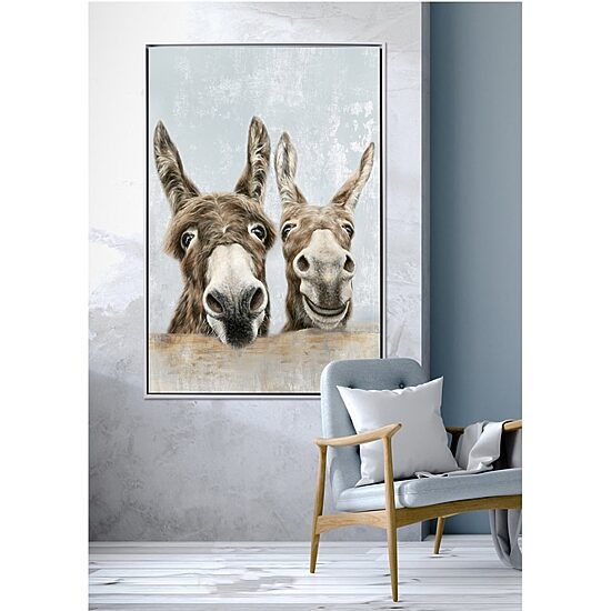 Streamline Art The Donkeys Framed Canvas Art