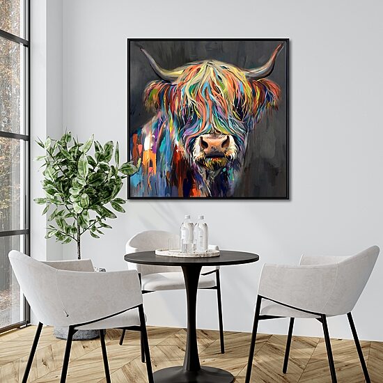 Streamline Art Rainbow Highland Framed Canvas Art