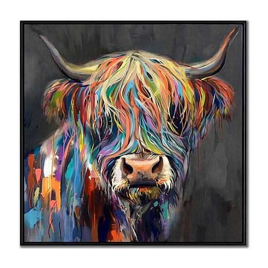 Streamline Art Rainbow Highland Framed Canvas Art
