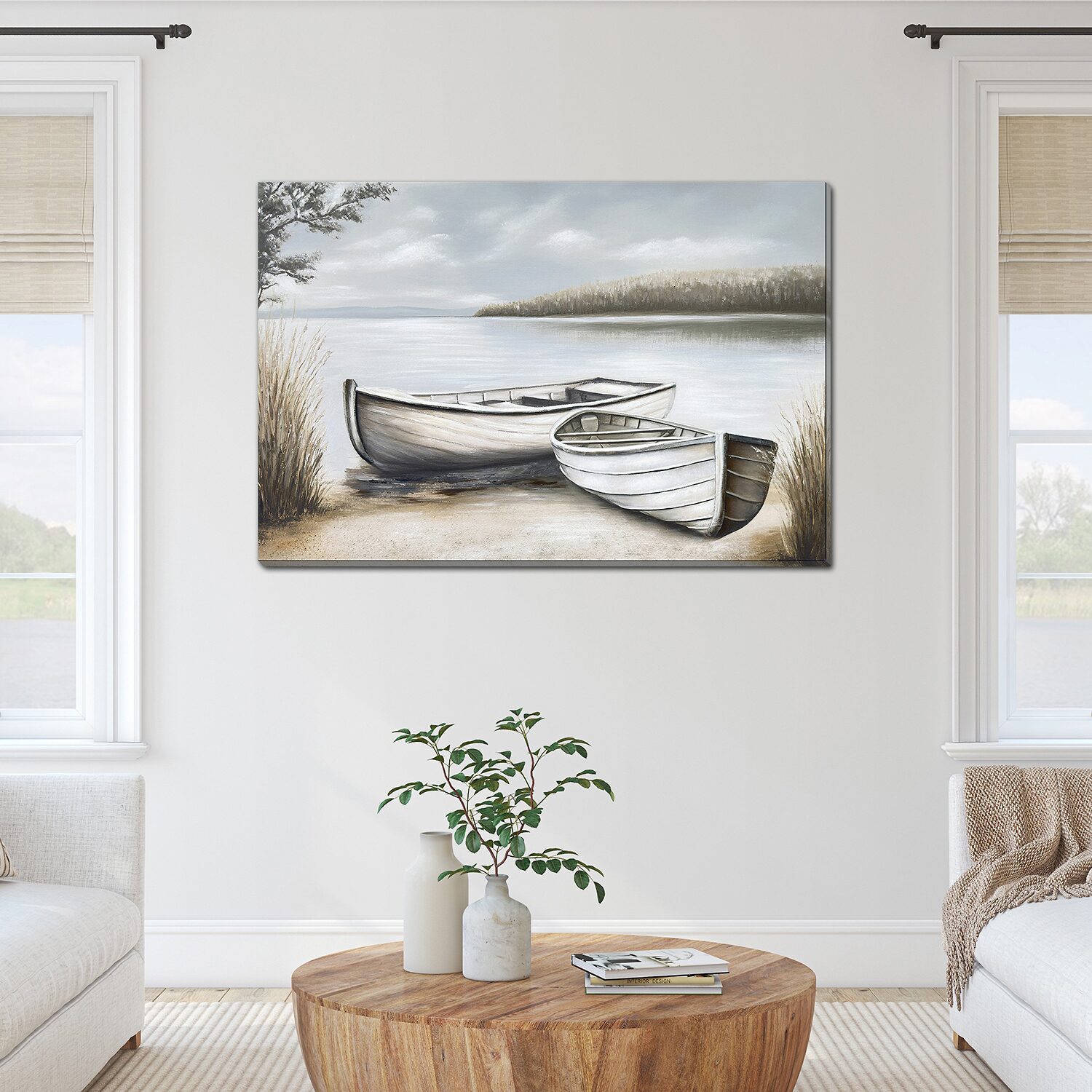 Streamline Art Quiet Canoes Canvas Art