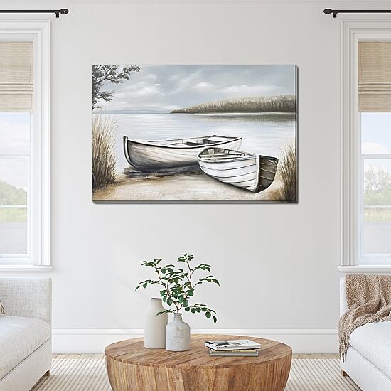 Streamline Art Quiet Canoes Canvas Art