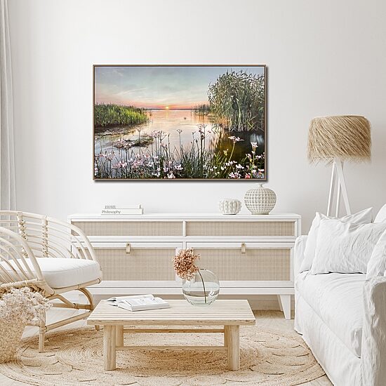 Streamline Art Marshlands Sunset Framed Canvas Art