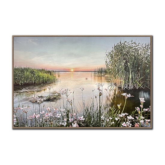 Streamline Art Marshlands Sunset Framed Canvas Art