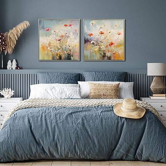 Streamline Art Blooms In The Meadow I Framed Canvas Art