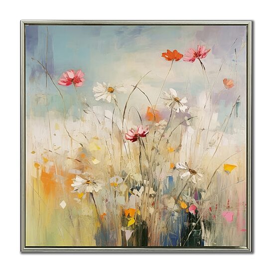 Streamline Art Blooms In The Meadow I Framed Canvas Art