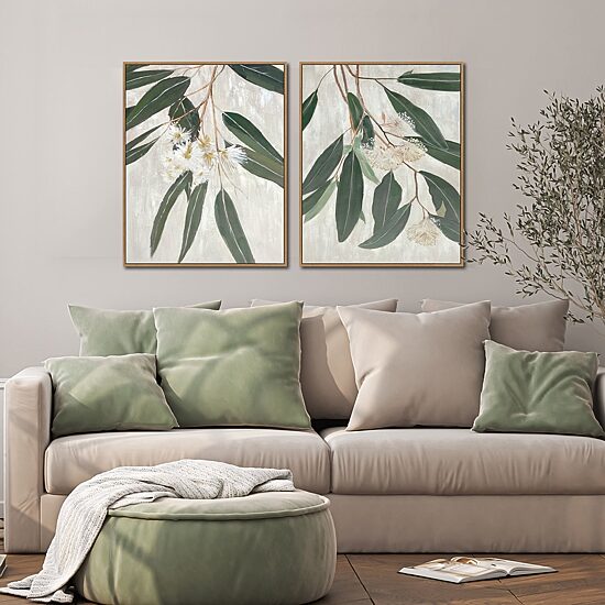 Streamline Art Eucalyptus Blossoms I Framed Canvas Art