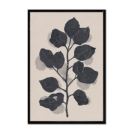 Streamline Art Black Rose Silhouette Ii Framed Canvas Art