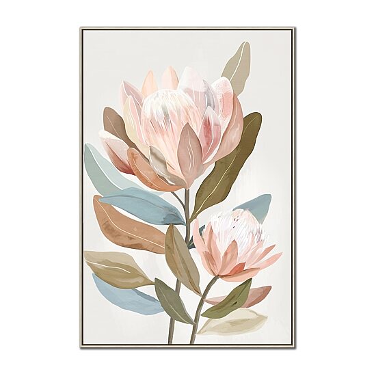 Streamline Art Pastel Proteas Ii Framed Canvas Art